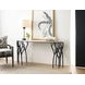 Willow Beige and Black Oval Travertine Top Console Table