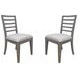 Pure Modern Beige Performance Fabric Ladder Back Dining Chair Set Of 2