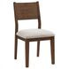 Canton Brown and Beige Cushioned Seat Side Chair Set of 2