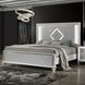 Stardust White California King Upholstered Panel Bed with LED