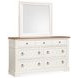 Crownfall Whisper White and Cerused Nutmeg Upholstered Storage Panel Bedroom Set