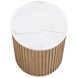 Colvin Brown and White Round Marble Top Ocassional Table