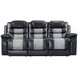 Nikko Black 84" Reclining Sofa with Nailhead Trim