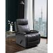 Duffy Ryegate Gray Leather Swivel Glider Recliner