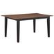 Joplin Walnut and Ebony 62" Extendable Rectangular Dining Table