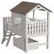 Lodge Cookies and Cream Twin Loft Bunk Bed with Ladder and Fencing