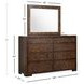 Timberlyn Espresso 8 Drawer Dresser with Rectangular Mirror
