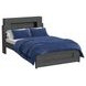 Darby Midnight Blue Full Storage Panel Bed with USB Charging and LED
