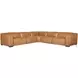 Fresco Brown Leather 5 Piece Power Reclining Sectional With 4 Power Recliners