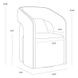Llorente Moto Stucco Performance Fabric Wheeled Upholstered Dining Armchair
