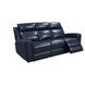 Jonathan Blue Leather Lay Flat Power Reclining Living Room Set with USB Charging