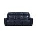 Jonathan Blue Leather Lay Flat Power Reclining Living Room Set with USB Charging