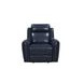 Jonathan Blue Leather Lay Flat Power Reclining Living Room Set with USB Charging