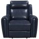 Jonathan Blue Leather Glider Power Recliner with Power Headrest and USB Charging