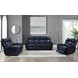 Jonathan Blue Leather Glider Power Recliner with Power Headrest and USB Charging