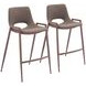 Desi Brown and Walnut Counter Height Stool Set of 2