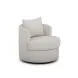 Silvi Off White Upholstered Swivel Accent Chair