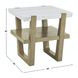Perth White Square Marble Top End Table