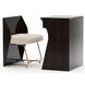 Kismet Otter Gloss and Ivory Upholstered Vanity with Rectangular Mirror and Chair