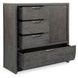Kinsley Black Heron Sliding 4 Drawer Door Chest