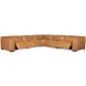 Fresco Brown Leather 5 Piece Power Reclining Sectional With 4 Power Recliners
