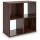 Glosmount Cherry and Light Brown Four Cube Organizer