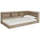 Oliah Natural Twin Bookcase Storage Bed with USB Charging