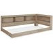 Oliah Natural Twin Bookcase Storage Bed with USB Charging
