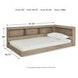 Oliah Natural Twin Bookcase Storage Bed with USB Charging