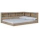 Oliah Natural Full Bookcase Storage Bed with USB Charging