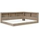 Oliah Natural Full Bookcase Storage Bed with USB Charging