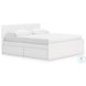 Onita White King Panel Bed with 1 Side Storage