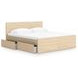 Onita Natural Panel Storage Platform Bedroom Set with 4 Drawers