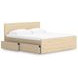 Onita Natural King Panel Platform Storage Bed with 2 Drawers