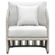 Alexa Outdoor Seating White Upholstered Outdoor Lounge Chair with Pillow