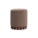 Dex Brown Performance Vegan Mohair Upholstered Round Ottoman