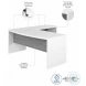 Echo Pure White And Modern Gray 72" Bow Front L Shaped Desk
