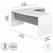 Echo Pure White And Modern Gray 72" Bow Front L Shaped Desk