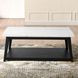 Vida White and Black Rectangular Marble Top Cocktail Table with Casters