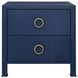 Edelman Textured Navy Rectangular 2 Drawer Side Table