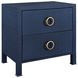 Edelman Textured Navy Rectangular 2 Drawer Side Table