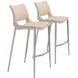 Ace Light Pink And Brushed Stainless Steel Bar Stool Set Of 2