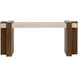 Minerva Cream and Brown Rectangular Marble Top Console Table
