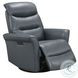Hollister Gray Leather Swivel Glider Power Recliner
