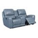 Bel Air Persian Blue Leather Power Reclining Living Room Set with Power Headrest and USB Charging