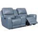 BelleAvenue Persian Blue Leather Power Reclining Living Room Set with Power Headrest and USB Charging