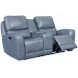 Bel Air Persian Blue Leather Power Reclining Living Room Set with Power Headrest and USB Charging