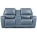 BelleAvenue Persian Blue Leather Power Reclining Living Room Set with Power Headrest and USB Charging