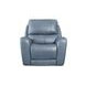 Bel Air Persian Blue Leather Glider Power Recliner with Power Headrest and USB Charging