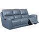 BelleAvenue Persian Blue Leather 85" Lay Flat Power Reclining Sofa with Power Headrest and USB Charging